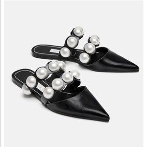 Zara pearl flats